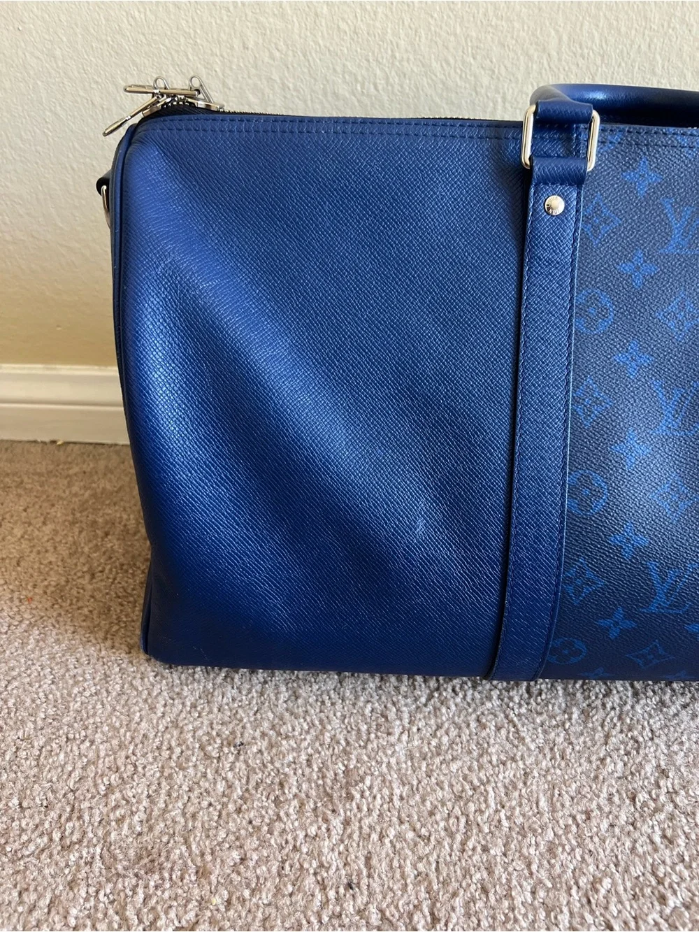 Louis Vuitton Blue Monogram Canvas Travel Duffle